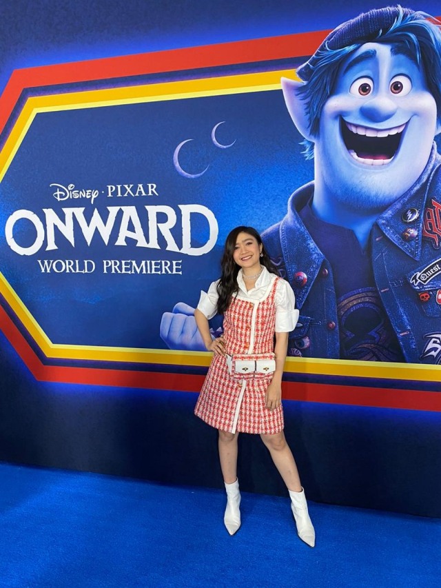 Febby Rastanty saat menghadiri World Premiere Disney and Pixar’s ‘Onward’. Foto: Dok. Disney