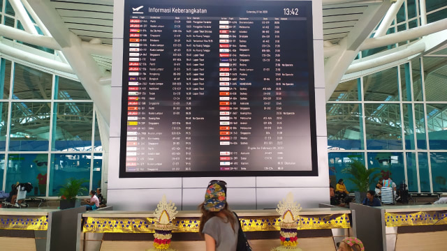 Data Informasi penerbangan di Bandara Ngurah Rai, Bali - IST