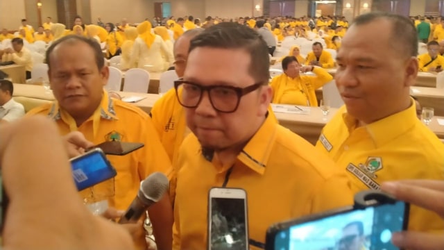 Wakil Ketua Umum Partai Golkar Ahmad Doli Kurniawan Tanjung, di acara Musda Golkar Sumut di Hotel JW Marriot Medan, Senin (24/2). Foto: Rahmat Utomo