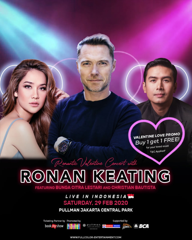 Poster Romantic Valentine Concert with Ronan Keating. Foto: Dok. Fullcolor Entertainment