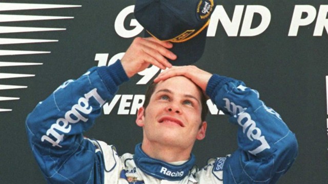 Jacques Villeneuve ketika memenangi GP Inggris tahun 1996. Foto: Jean-Loup Gautreau/AFP