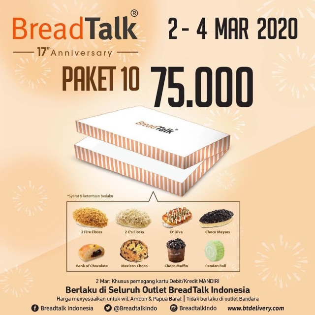 Promo Breadtalk. Foto; Instagram Breadtalk Indonesia