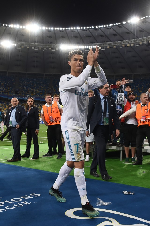 Cristiano Ronaldo di pertandingan terakhir bersama Real Madrid. Foto: AFP/Paul Ellis
