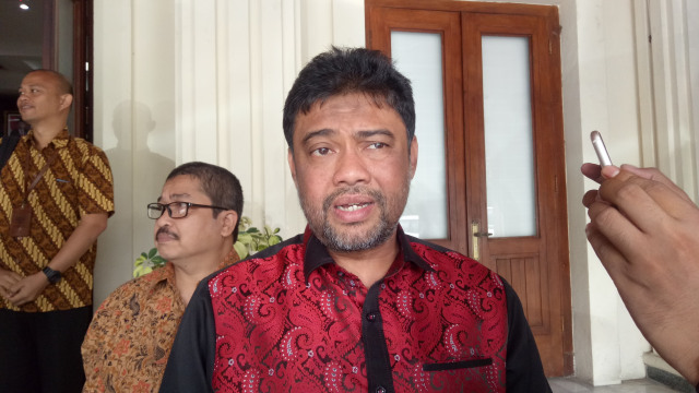Ketua KSPI Said Iqbal di Kemenkopolhukam, Jakarta. Foto: Nadia Riso/kumparan
