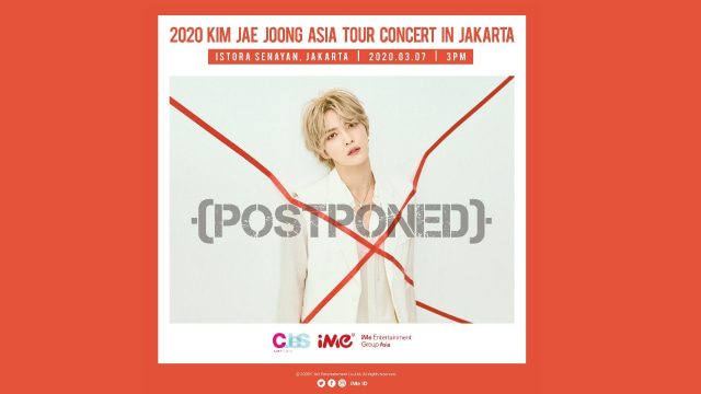 Konser Kim Jaejoong ditunda. Foto: Twitter/ime_indonesia