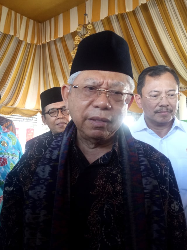 Wakil Presiden RI, Ma'ruf Amin di saat kunjungan kerja ke Pangkal Pinang, Bangka Belitung, Rabu (26/2). Foto: Aprilandika Pratama/kumparan