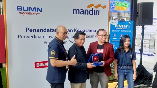 Peluncuran menu BukaRumah, kolaborasi Bank Mandiri dan Bukalapak di Menara Mandiri I, Jakarta, Kamis (27/2/2020). Foto: Selfy Momongan/kumparan
