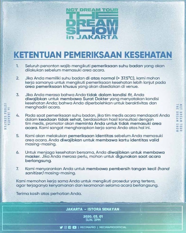 Health Check di konser NCT Dream