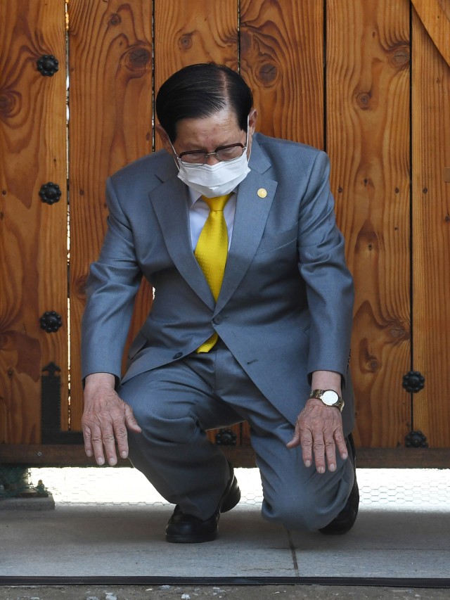 Pemimpin Gereja Shincheonj Lee Man-hee. Foto: AFP