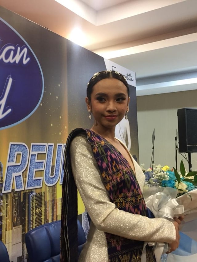 Lyodra di Result and Reunion Indonesian Idol X, Studio RCTI+, Kebon Jeruk, Jakarta Barat, Selasa (3/3). Foto: Giovanni/kumparan