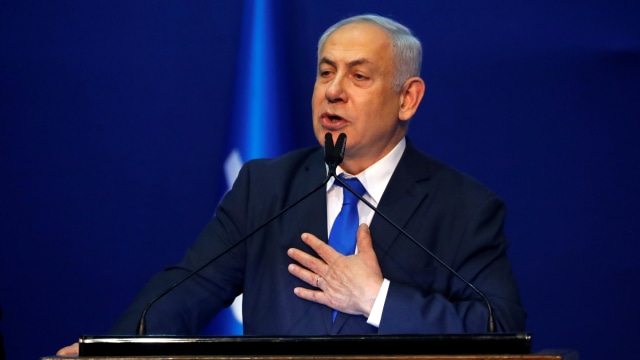 Benjamin Netanyahu klaim menang pemilu Israel. Foto: Jack GUEZ / AFP
