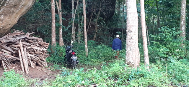 Kondisi kaki bukit Gunung Api Purba Nglanggeran, Patuk, Gunungkidul. Foto: Erfanto.