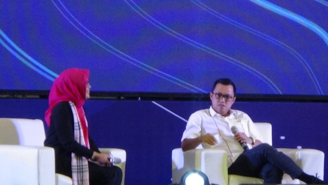 Ketum BPD HIPMI Lampung, Arie Nanda Djausal (kanan), saat menjadi pembicara di HIPMI Festival 2020, Kamis (5/3) | Foto: Dimas Prasetyo/Lampung Geh