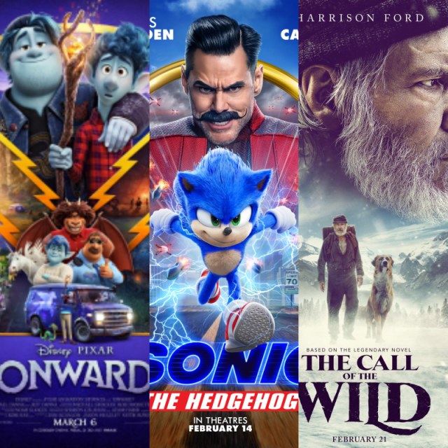 Kompilasi film Onward, Sonic, The call of  The Wild. Foto: Wikipedia, IMDb