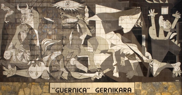 Ilustrasi Lukisan 'Guernica' karya Pablo Picasso yang menggambarkan pemboman kota Guernica di Basque oleh Tentara Nasionalis dalam Perang Sipil Spanyol. Foto: Wikimedia Commons