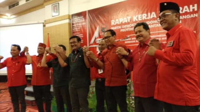 Djarot Saiful Hidayat saat hadir dalam Rakerda DPD PDIP Kalteng.