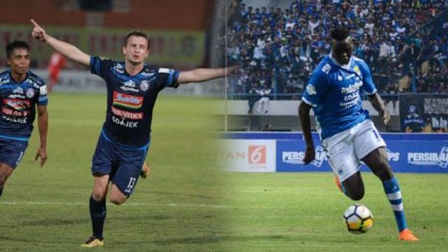 Arema dan Persib (Foto: Antara/Raisan Al Farisi)