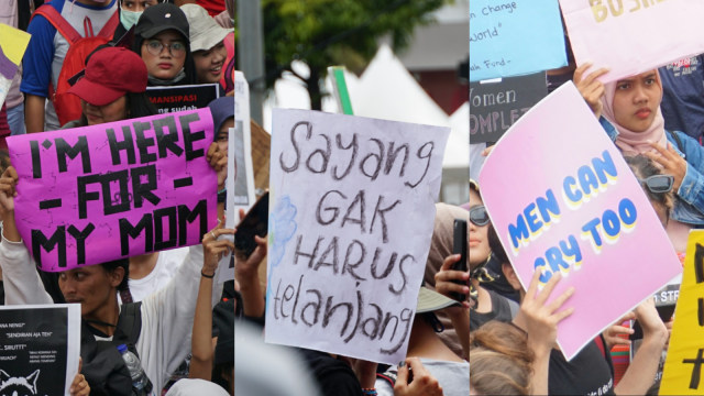 Beberapa poster di Women's March Jakarta 2020. Dok: Avissa Harness/kumparan
