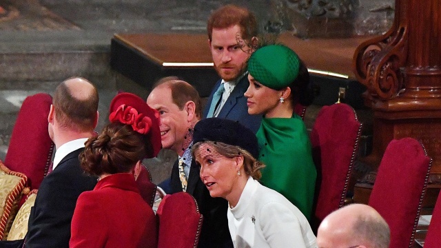 Pangeran Harry, Meghan Markle, Pangeran William, dan Kate Middleton di Commonwealth Day, di London. Foto: AFP/POOL/PHIL HARRIS