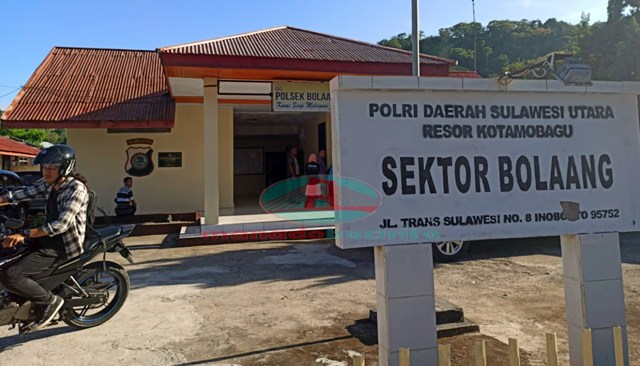 Kantor Polisi Sektor Bolaang, Kabupaten Bolmong, Sulut, yang menangani kasus dugaan pelecehan terhadap siswi di salah satu SMK di daerah tersebut