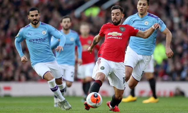 Pertandingan Manchester United vs Manchester CIty. Foto: Carl Recine/Action Images via Reuters