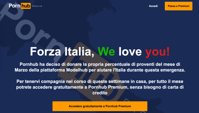 Ada-ada Saja: Gratis Pornhub Premium untuk Italia yang Lockdown karena Corona