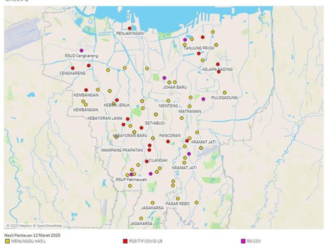 Sebaran temuan COVID 19 di Jakarta