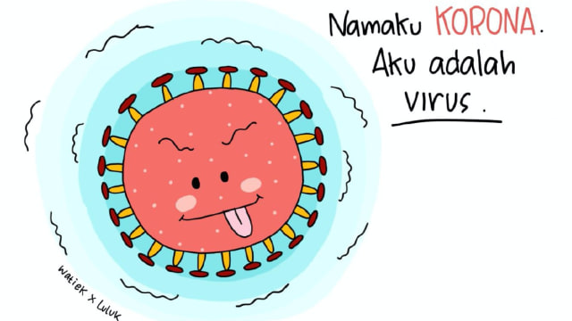  Ilustrasi virus corona Foto: Dok. Watiek Ideo dan Luluk Nailufar