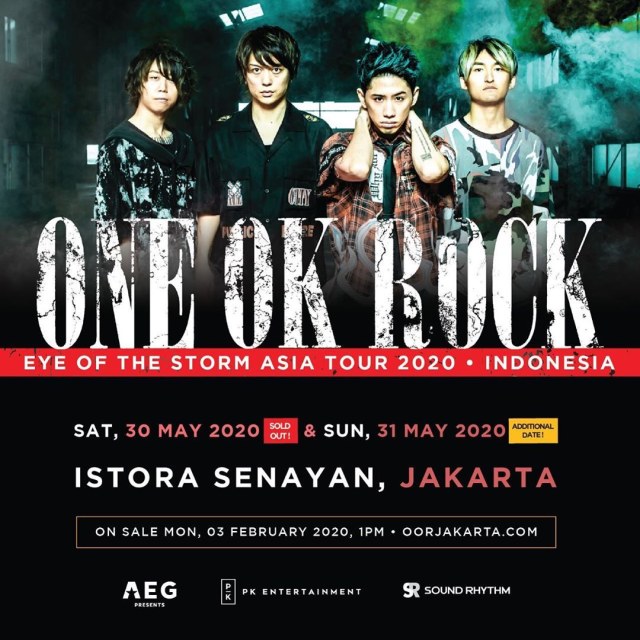 Poster konser One OK Rock di Jakarta. Dok: Instagram @pkentertainment.id