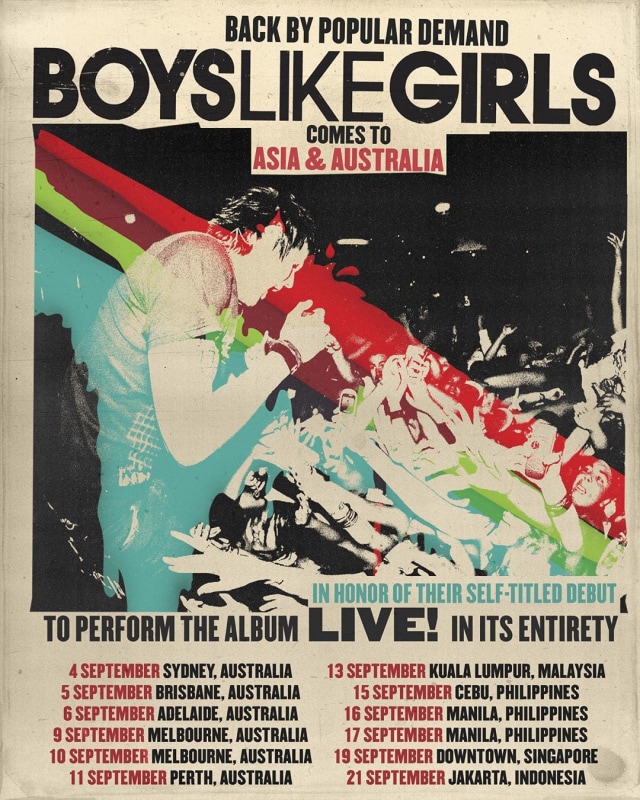 Boys Like Girls tur di Asia dan Australia dok Instagram @boyslikegirls