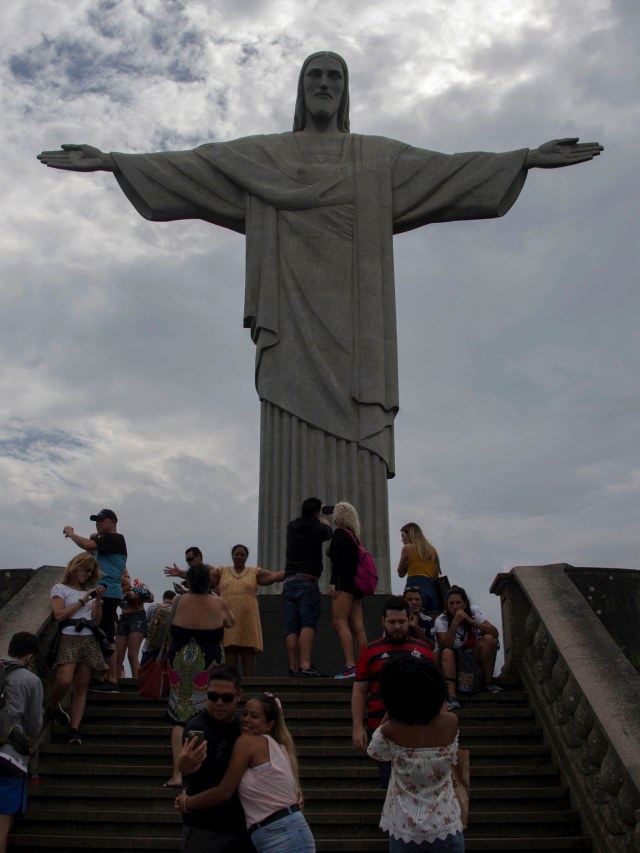 Patung Christ the Redeemer Rio de Janeiro, Brasil. Foto: AFP/Mauro Pimentel