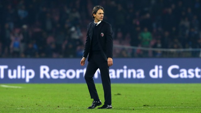 Filippo Inzaghi saat menangani Bologna. Foto: AFP/Carlo Hermann