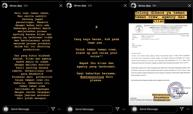 Sutradara Dimas Djayadiningrat Suarakan #stopshootingdulu Selama Marak Corona (87034)