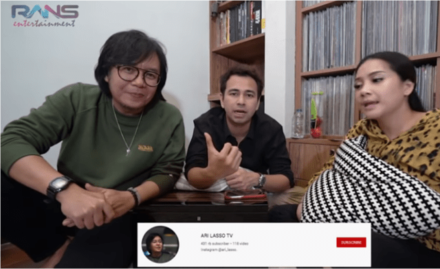 Ari Lasso, Raffi Ahmad dan Nagita Slavina. (Foto : Youtube Chanel Rans Entertainment)