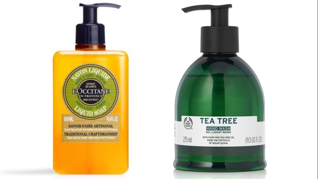 L'Occitane Shea Hands & Body Verbena Liquid Shop dan The Body Shop Tea Tree Hand Wash. Foto: Dok. L'Occitane dan The Body Shop