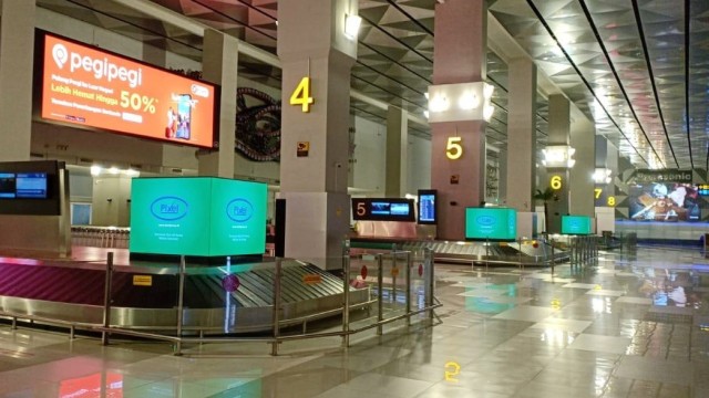 Suasana sepi di Bandara Soekarno-Hatta
