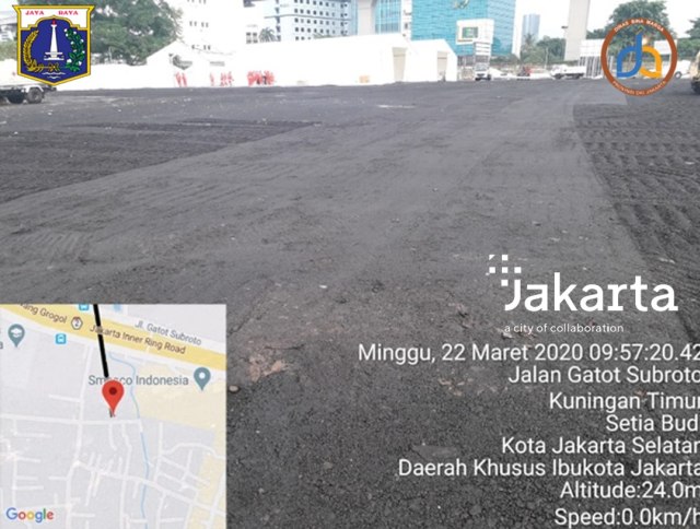 Pembangunan gudang medis untuk penanganan kasus virus corona di Jakarta Selatan. Foto: Dok. Dinas Bina Marga DKI