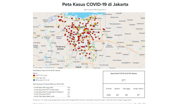 Peta Sebaran Virus Corona di Jakarta (21-24)