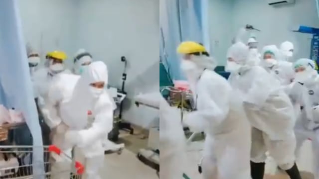 Sejumlah petugas medis yang tangani pasien corona bermain TikTok