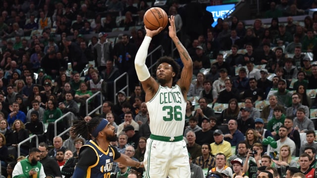 Pemain Boston Celtics, Marcus Smart, dinyatakan bebas corona sejak Jumat (27/3/2020). Foto: USA Today/Reuters/Bob DeChiara