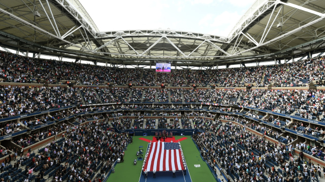 Arthur Ashe Stadium di kompleks Billie Jean King National Tennis Center. Foto: AFP/Timothy A. Clary