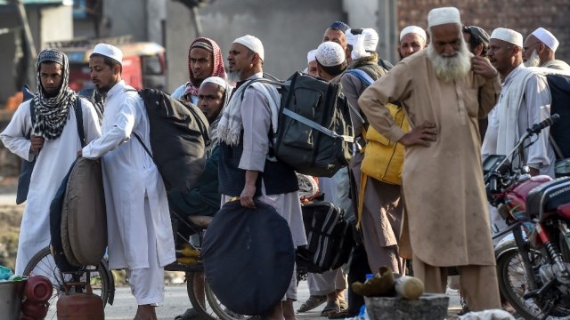 Jemaah Tablig di kota Raiwind, Pakistan  Foto: AFP/Arif Ali
