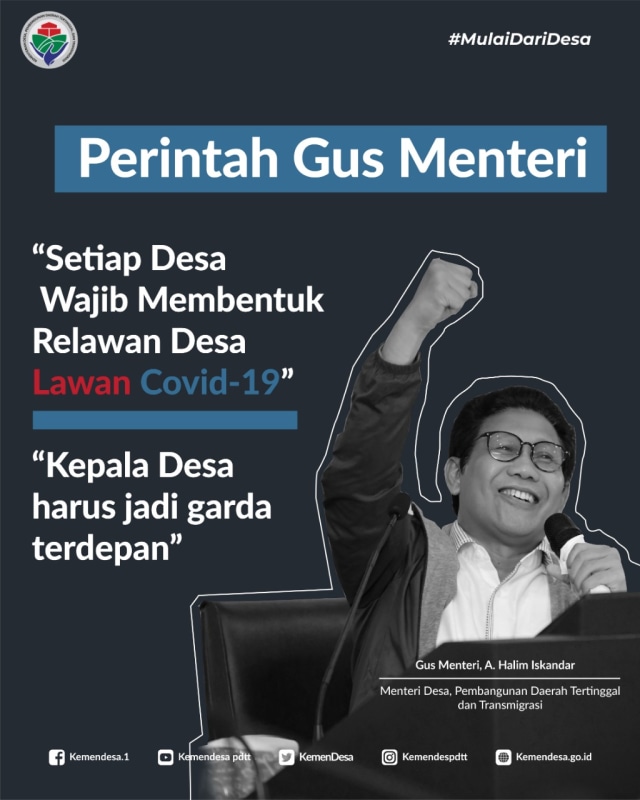 Arahan Mendes PDTT Abdul Halim Iskandar Lawan Corona