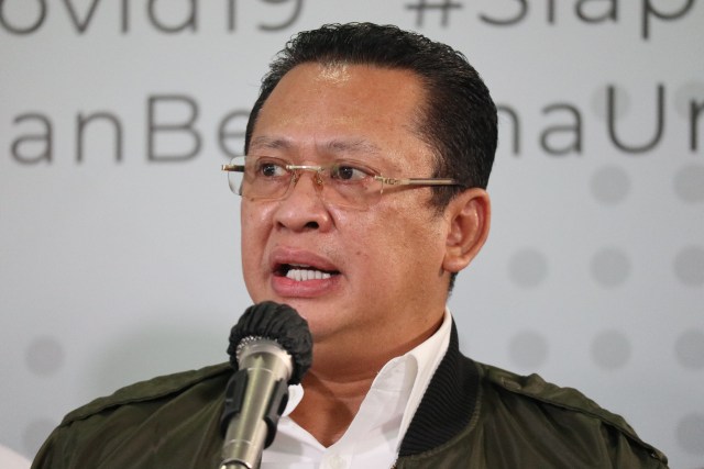 Ketua MPR Bambang Soesatyo di Kantor BNPB. Foto: Dok. BNPB