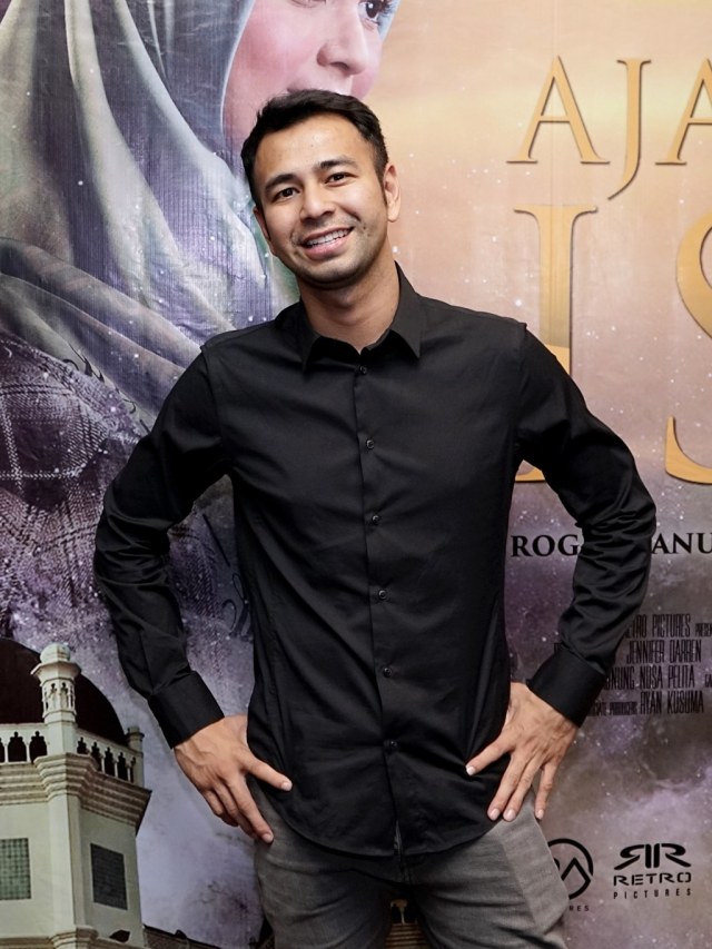 Artis Raffi Ahmad saat hadir di screening Film Ajari Aku Islam di Plaza Indonesia, Jakarta, Selasa, (15/10/2019). Foto: Ronny