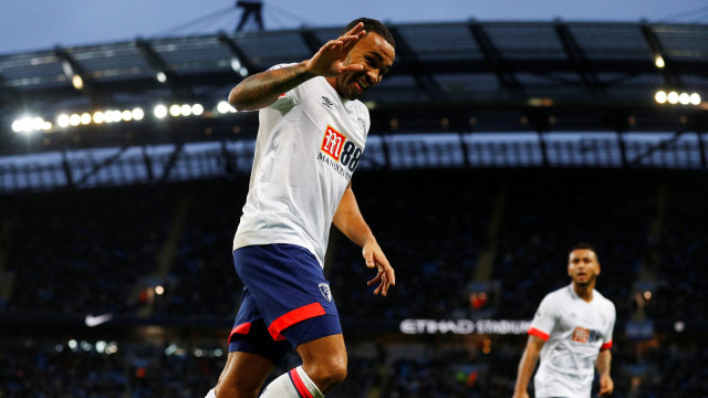 Callum Wilson rayakan gol ke gawang Manchester City. (Foto: REUTERS/Phil Noble)