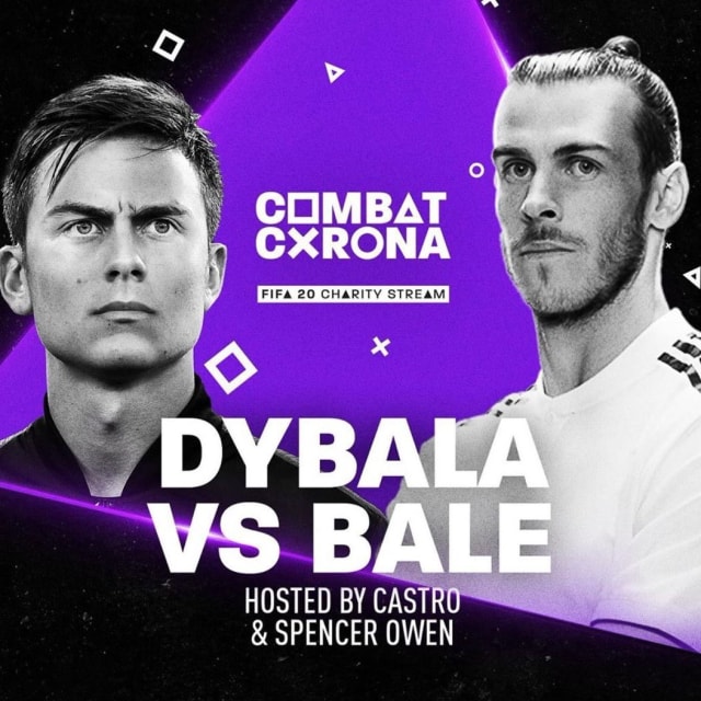 Poster duel Paulo Dybala versus Gareth Bale. Foto: Dok. Combat Corona
