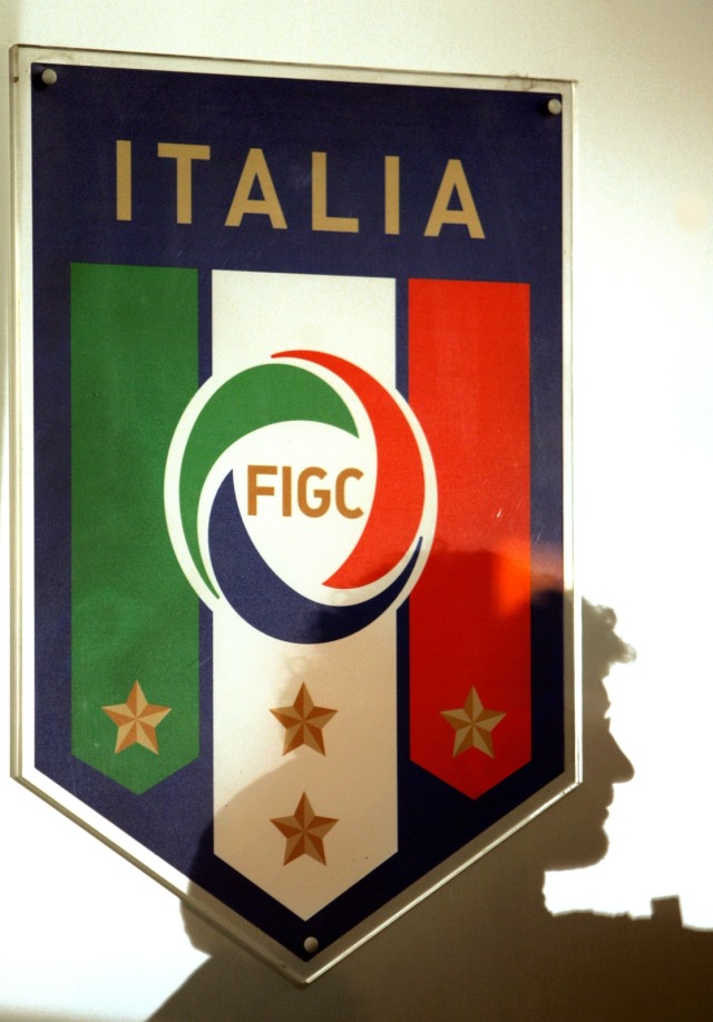 Logo FIGC. Foto: AFP/Filippo Monteforte