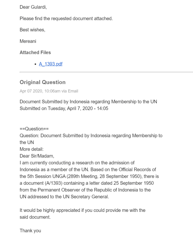 Mencari Surat Pengajuan Permohonan Keanggotaan Indonesia ke PBB (136383)