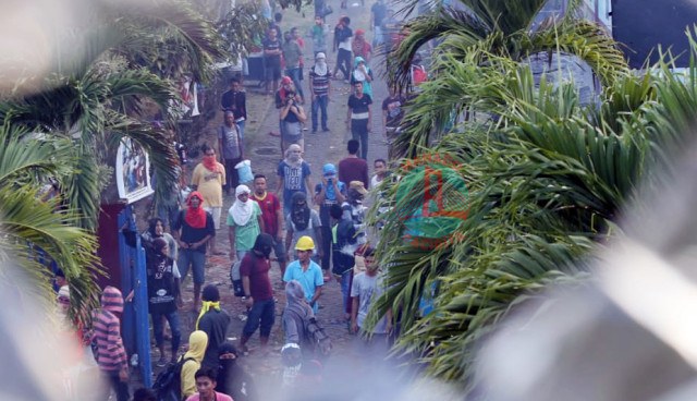 Suasana di dalam Lapas Tuminting di Manado saat kerusuhan terjadi (foto: febry kodongan/manadobacirita)